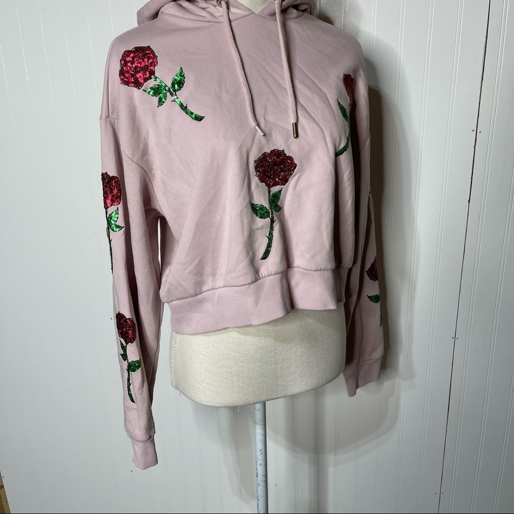 Topshop | Sequin Flower Hoodie
